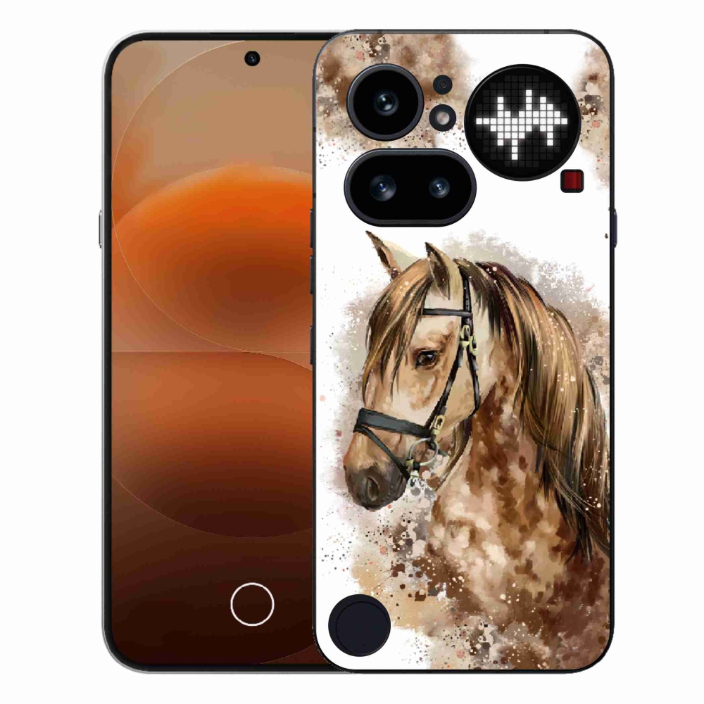 Gélový kryt mmCase na Nothing Phone (4a) - hnedý kreslený kôň