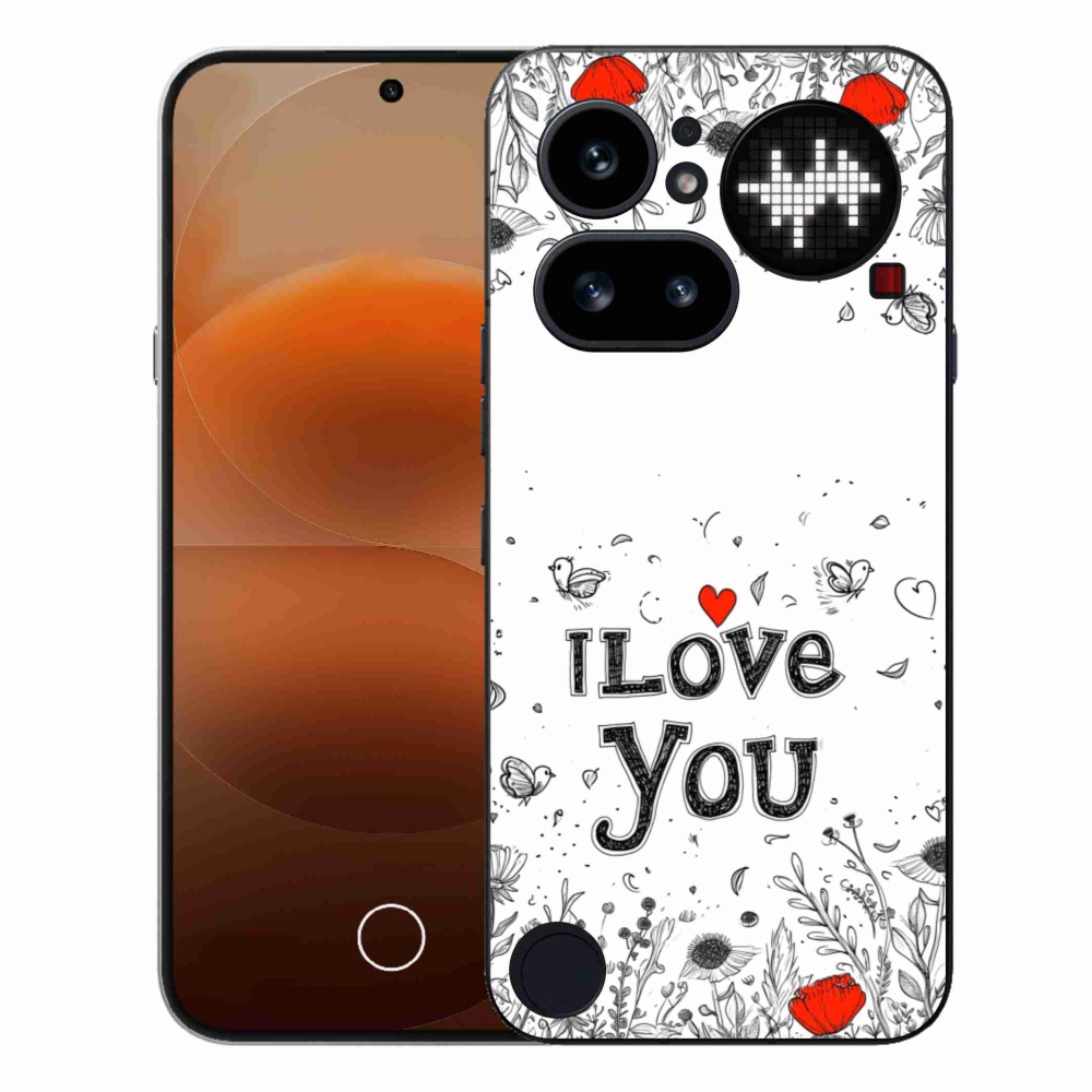 Gélový kryt mmCase na Nothing Phone (4a) - I love you biele pozadie