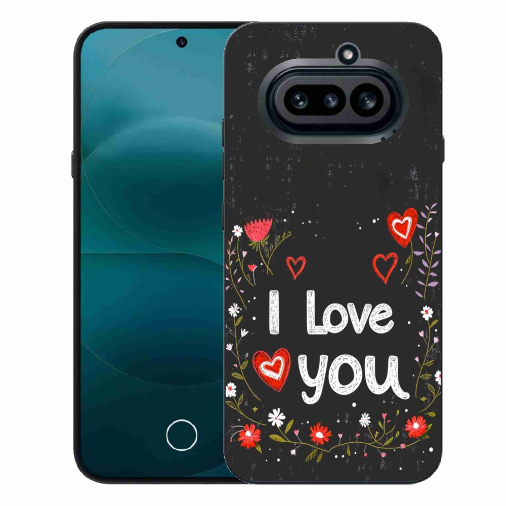 Gélový kryt mmCase na Nothing Phone (4a) - I love you čierne pozadie