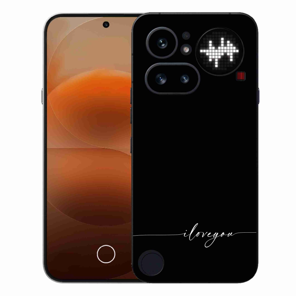 Gélový kryt mmCase na Nothing Phone (4a) - I love you čierne pozadie