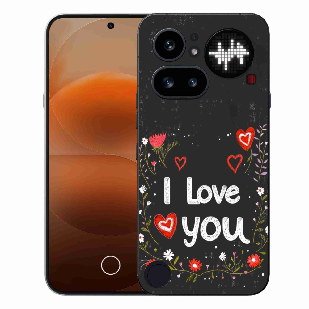 Gélový kryt mmCase na Nothing Phone (4a) - I love you čierne pozadie
