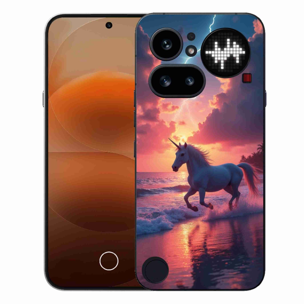 Gélový kryt mmCase na Nothing Phone (4a) - jednorožec na pláži