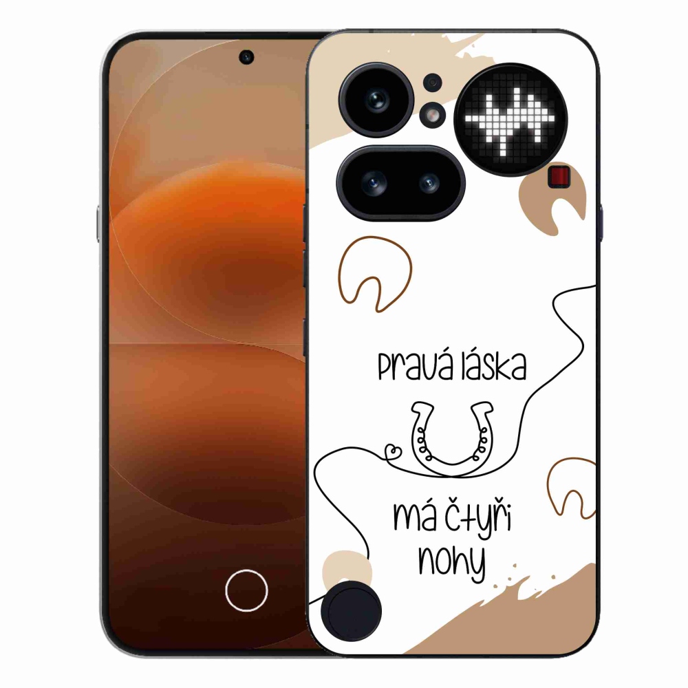 Gélový kryt mmCase na Nothing Phone (4a) - konský motív biele pozadie