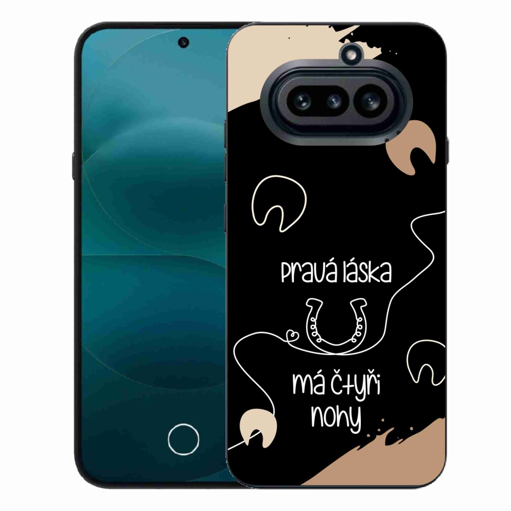 Gélový kryt mmCase na Nothing Phone (4a) - konský motív čierne pozadie