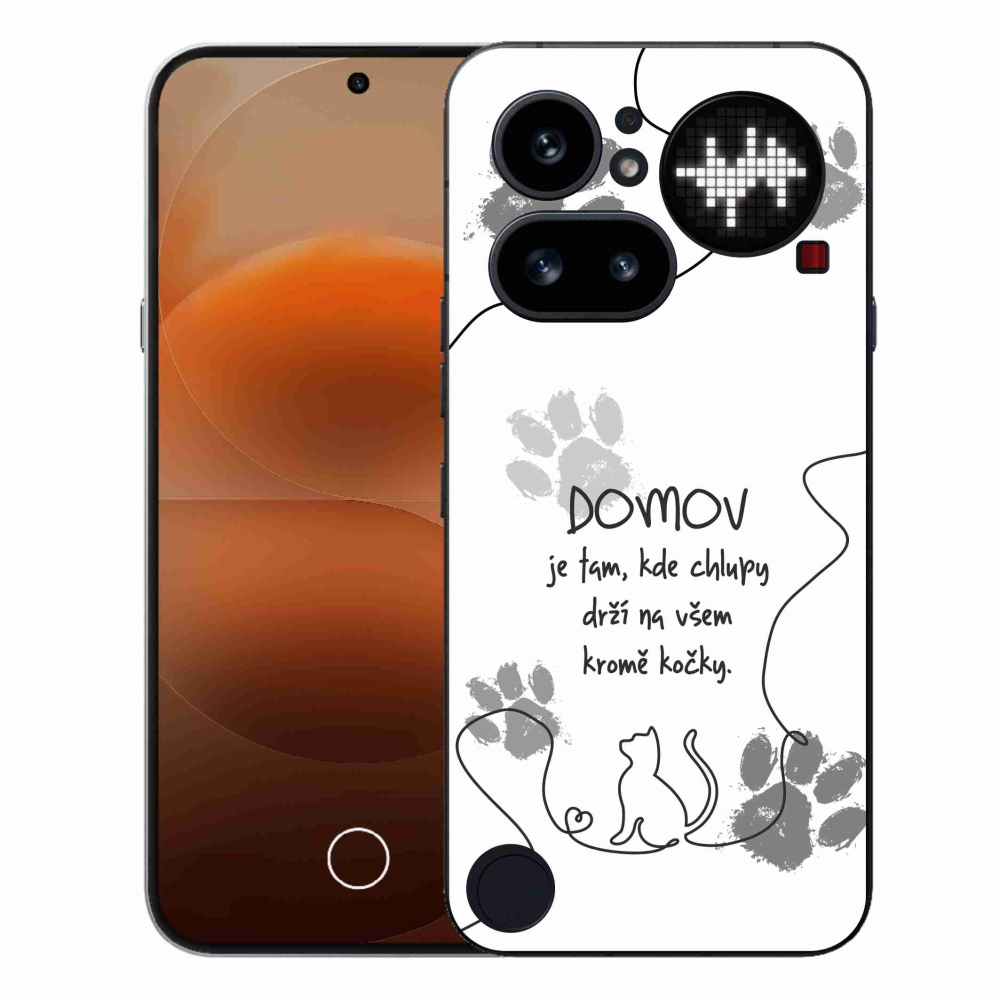 Gélový kryt mmCase na Nothing Phone (4a) - mačacie motív biele pozadie