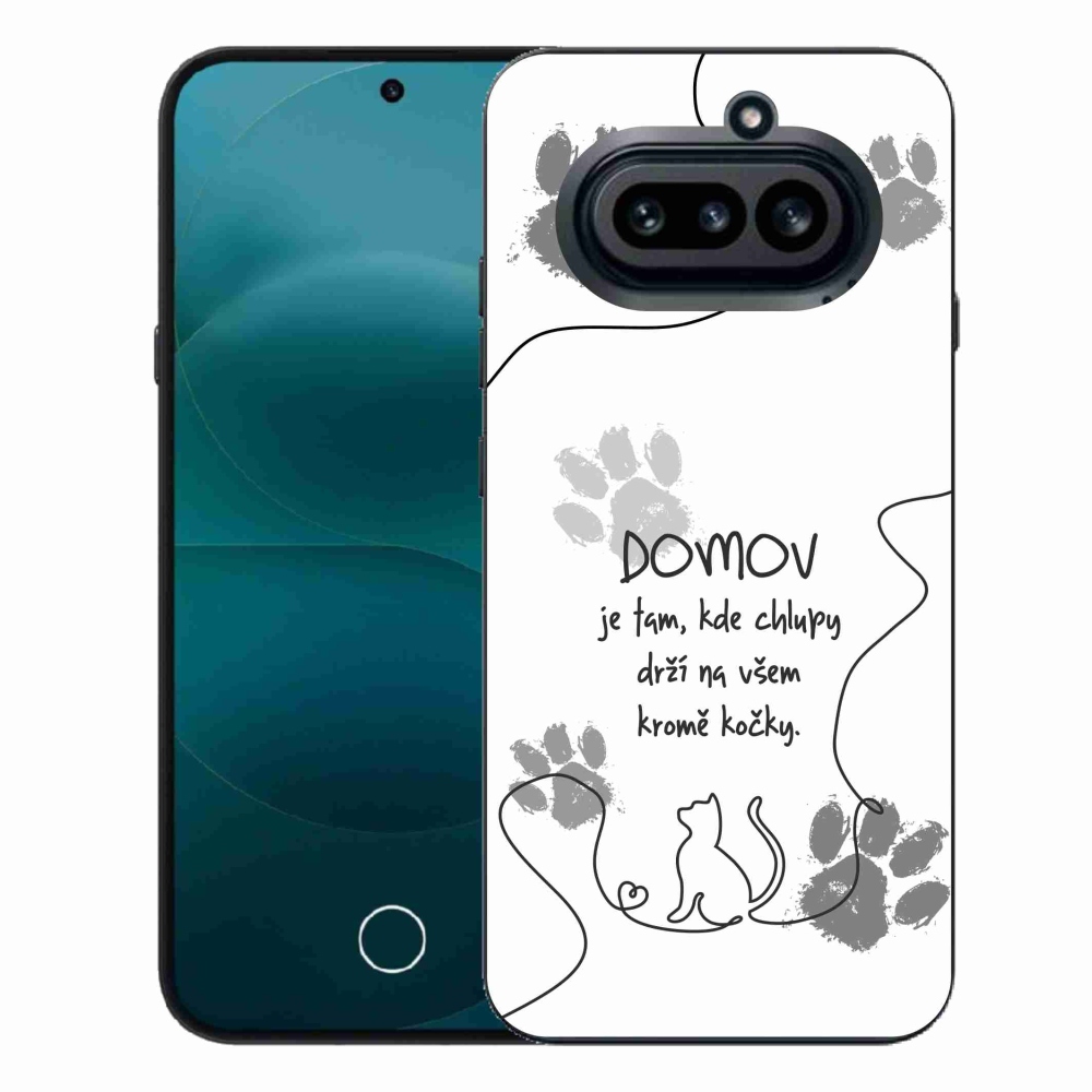 Gélový kryt mmCase na Nothing Phone (4a) - mačacie motív biele pozadie