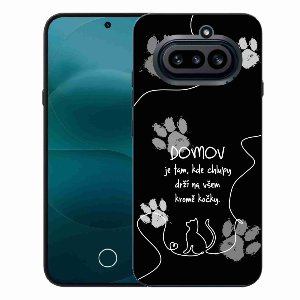 Gélový kryt mmCase na Nothing Phone (4a) - mačacie motív čierne pozadie