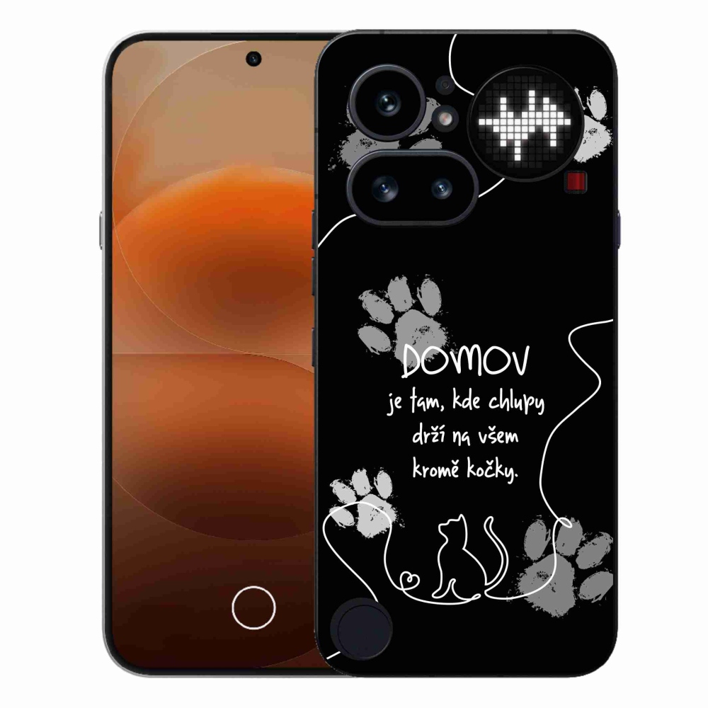 Gélový kryt mmCase na Nothing Phone (4a) - mačacie motív čierne pozadie