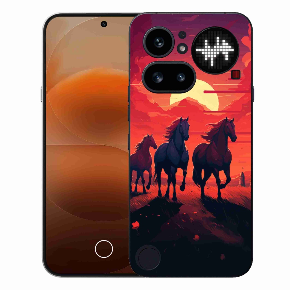 Gélový kryt mmCase na Nothing Phone (4a) - kone a západ slnka