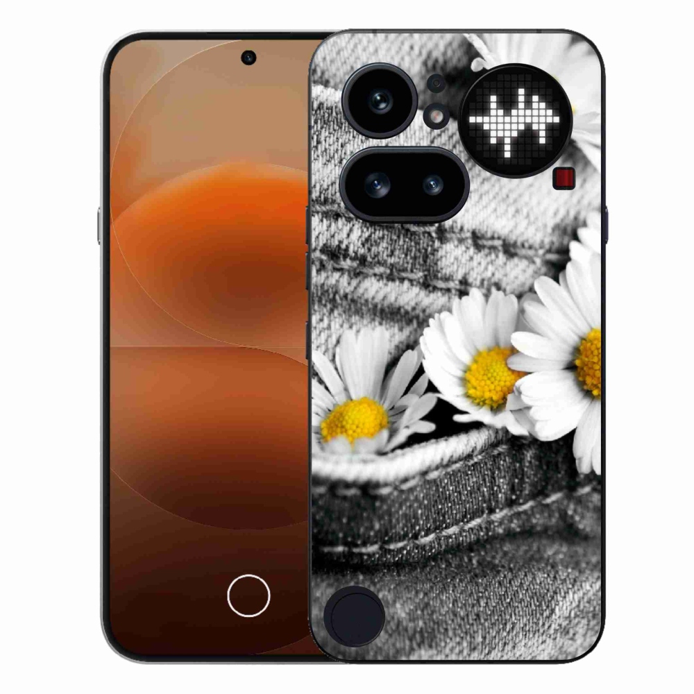 Gélový kryt mmCase na Nothing Phone (4a) - margaréty