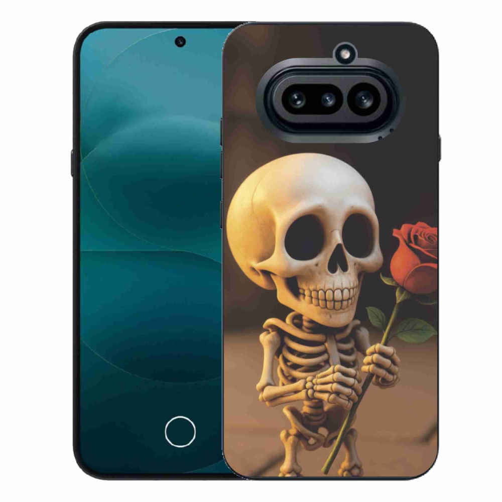 Gélový kryt mmCase na Nothing Phone (4a) - kostlivec s ružou