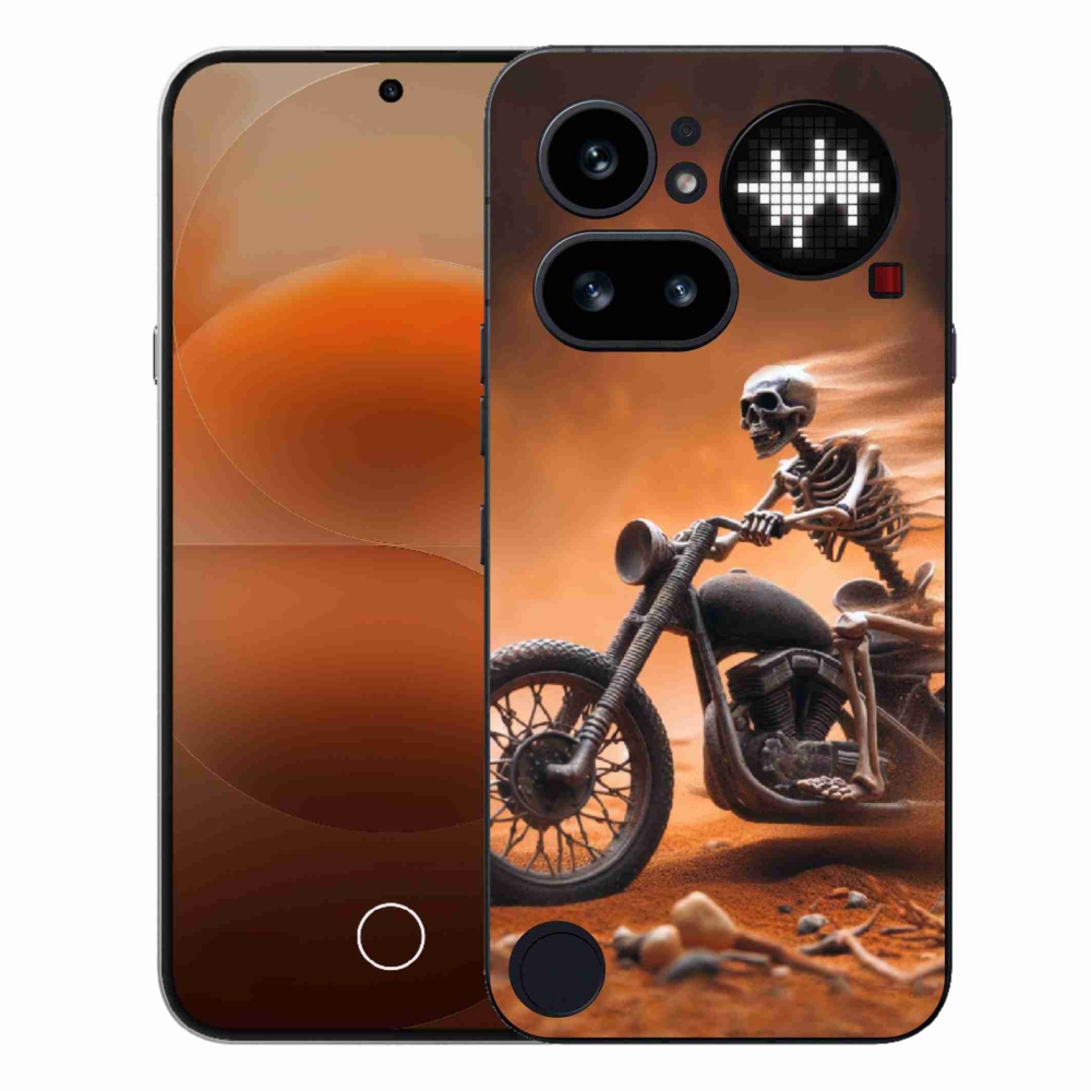Gélový kryt mmCase na Nothing Phone (4a) - kostra na motorke