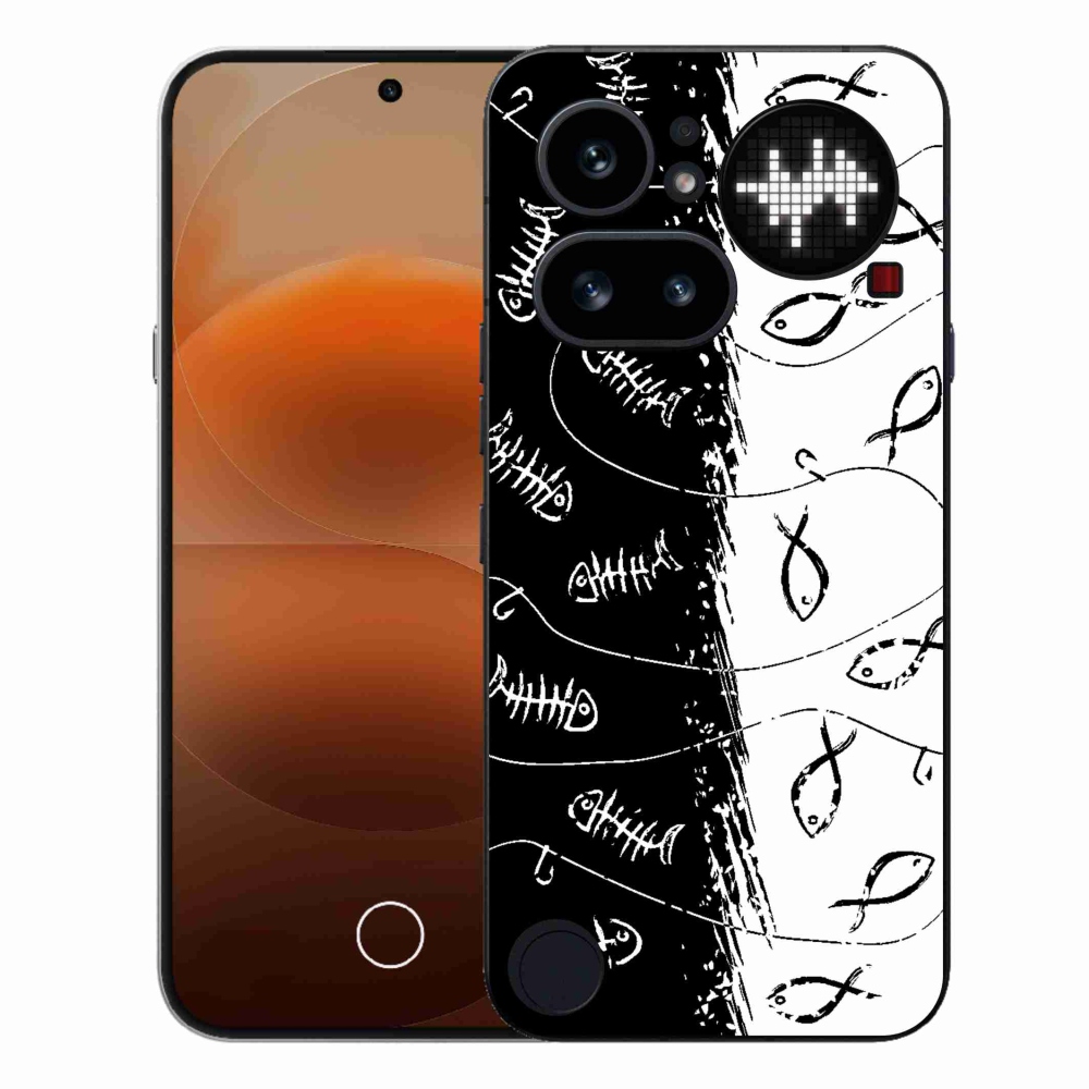 Gélový kryt mmCase na Nothing Phone (4a) - kostry a rybky