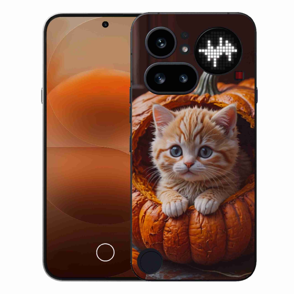 Gélový kryt mmCase na Nothing Phone (4a) - mačiatko a tekvica 2