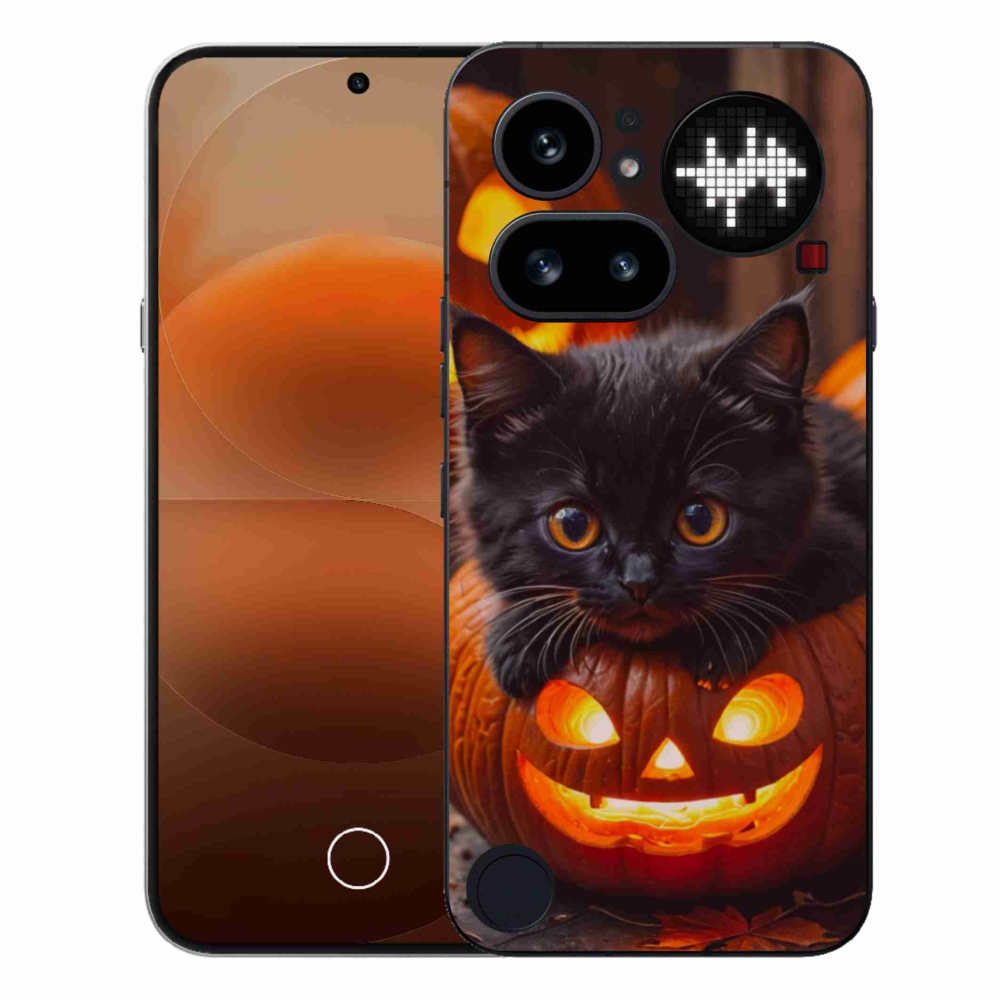 Gélový kryt mmCase na Nothing Phone (4a) - mačiatko a tekvica