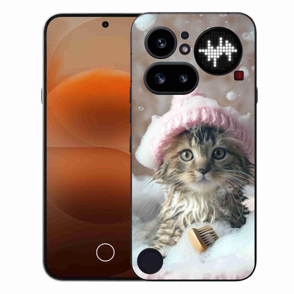 Gélový kryt mmCase na Nothing Phone (4a) - mačiatko a kúpeľ