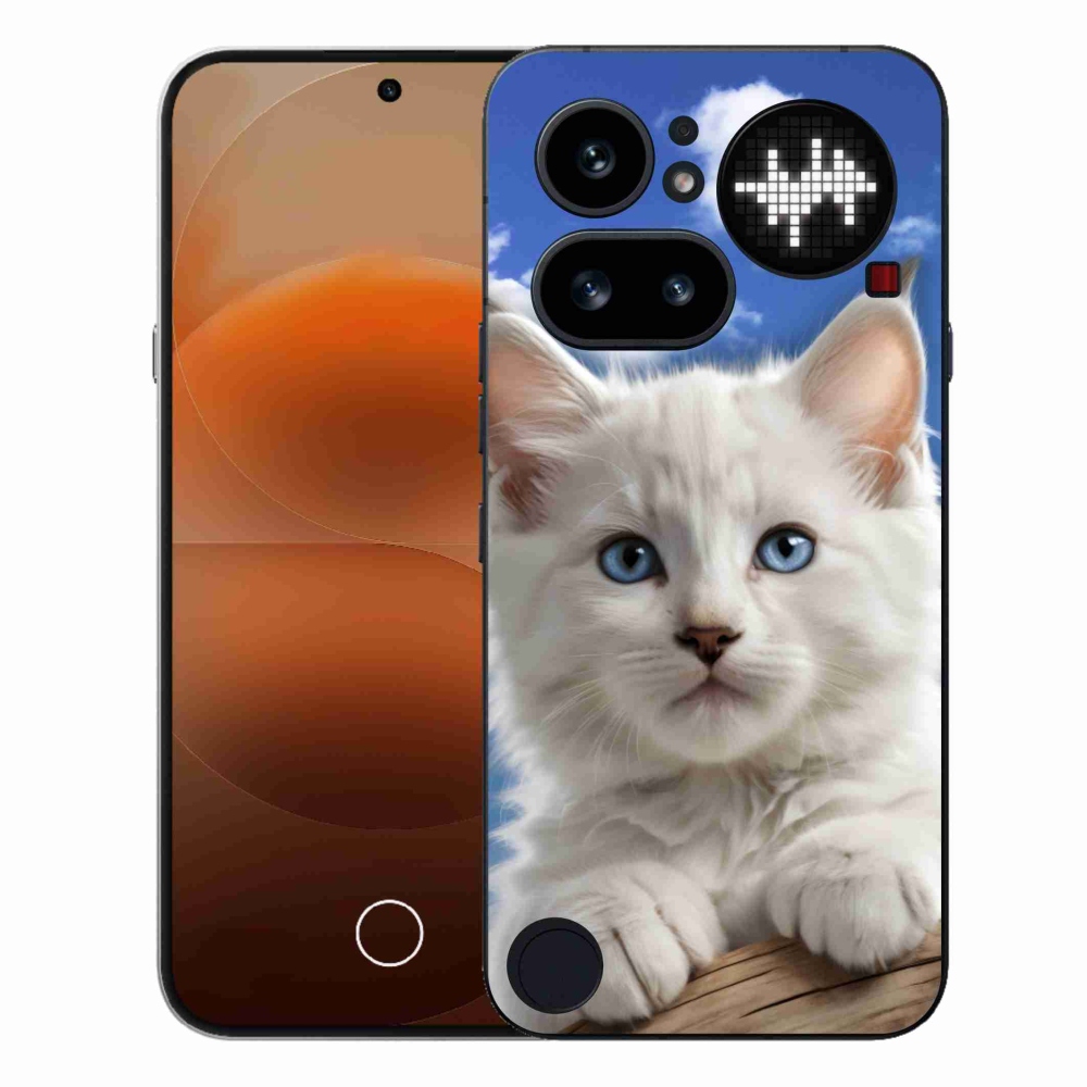 Gélový kryt mmCase na Nothing Phone (4a) - mačiatko a oblaky