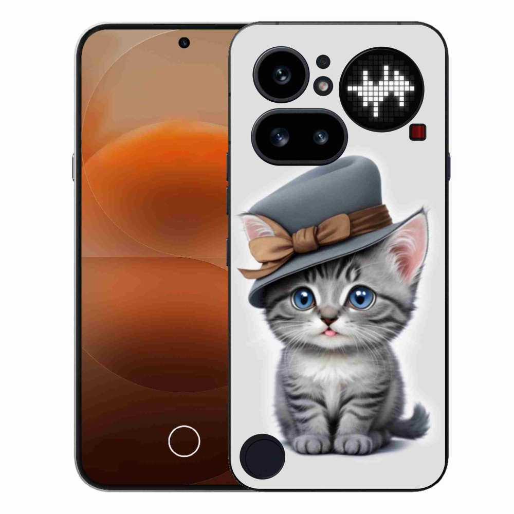 Gélový kryt mmCase na Nothing Phone (4a) - mačiatko s klobúkom