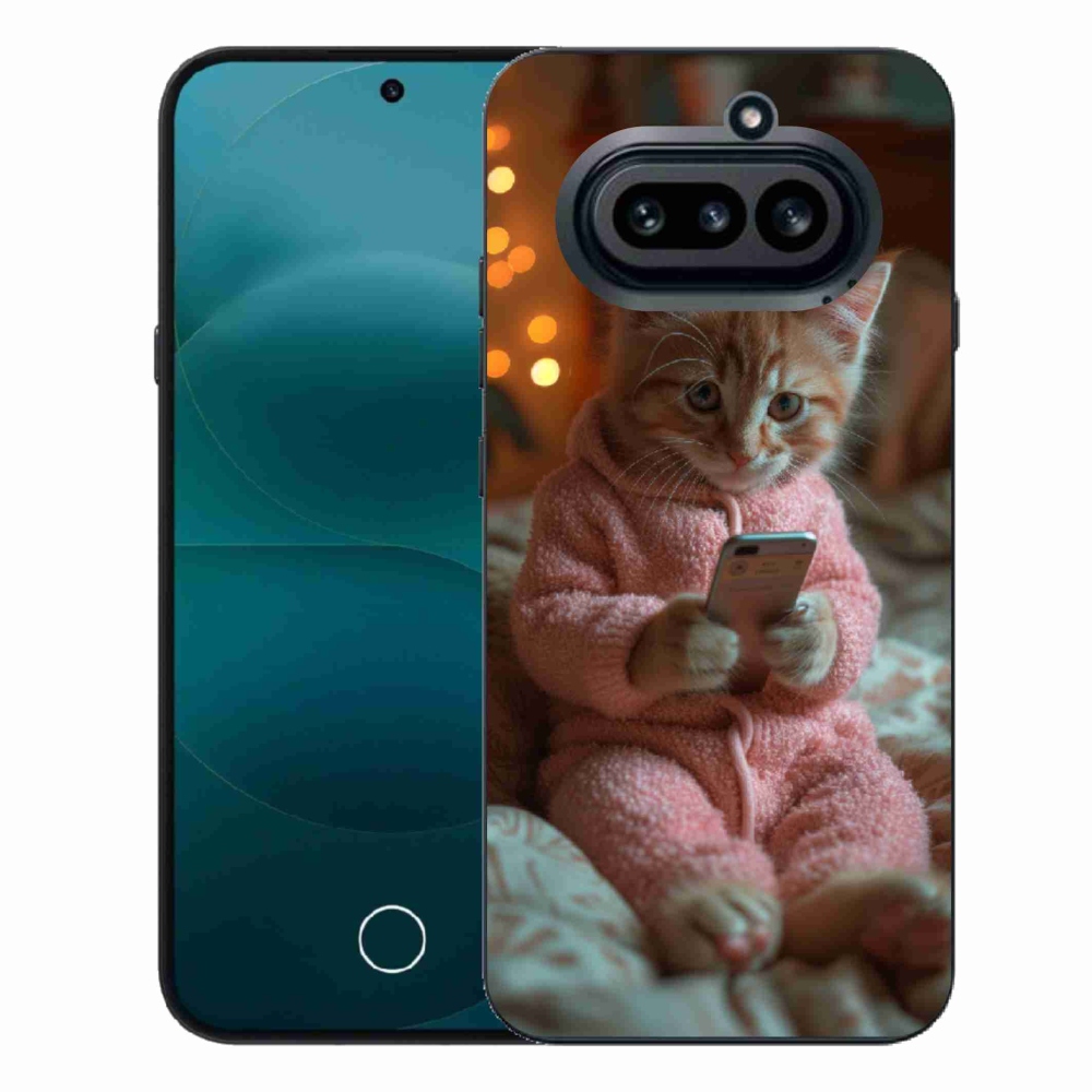 Gélový kryt mmCase na Nothing Phone (4a) - mačiatko s mobilom