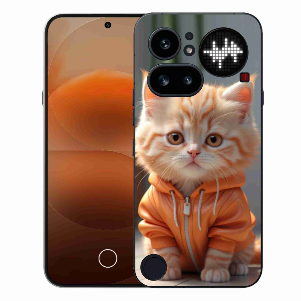 Gélový kryt mmCase na Nothing Phone (4a) - mačiatko v mikine