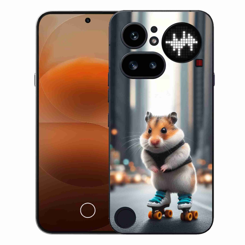 Gélový kryt mmCase na Nothing Phone (4a) - škrečok na korčuliach