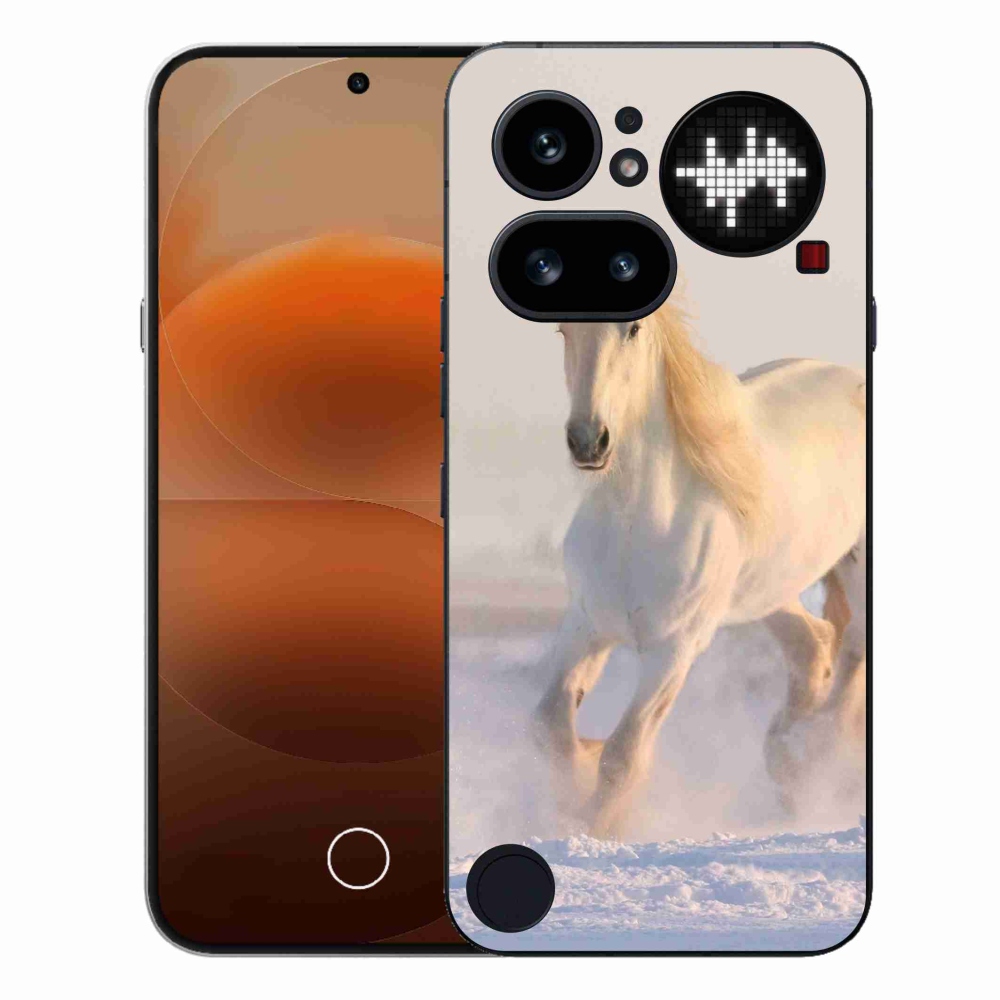 Gélový kryt mmCase na Nothing Phone (4a) - kôň v snehu