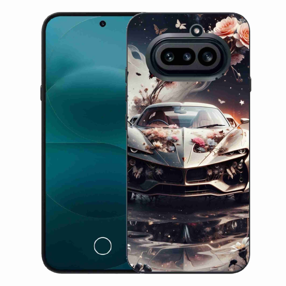 Gélový kryt mmCase na Nothing Phone (4a) - kvetinový športový automobil