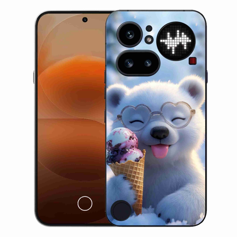 Gélový kryt mmCase na Nothing Phone (4a) - medvedík so zmrzlinou