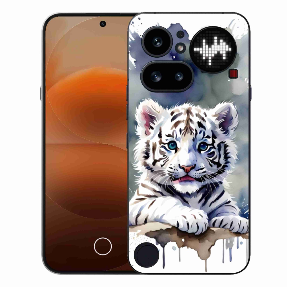 Gélový kryt mmCase na Nothing Phone (4a) - mláďa bieleho tigra