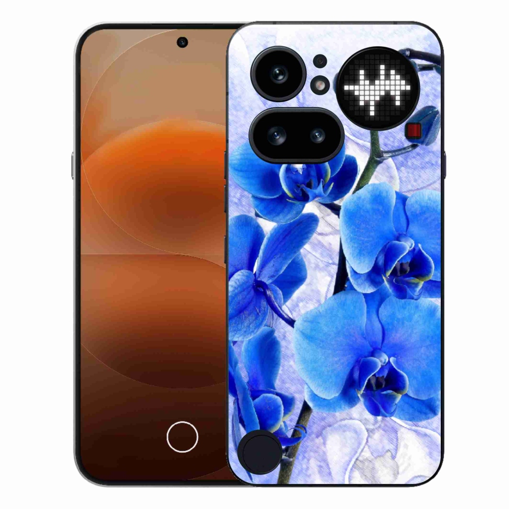 Gélový kryt mmCase na Nothing Phone (4a) - modré kvety