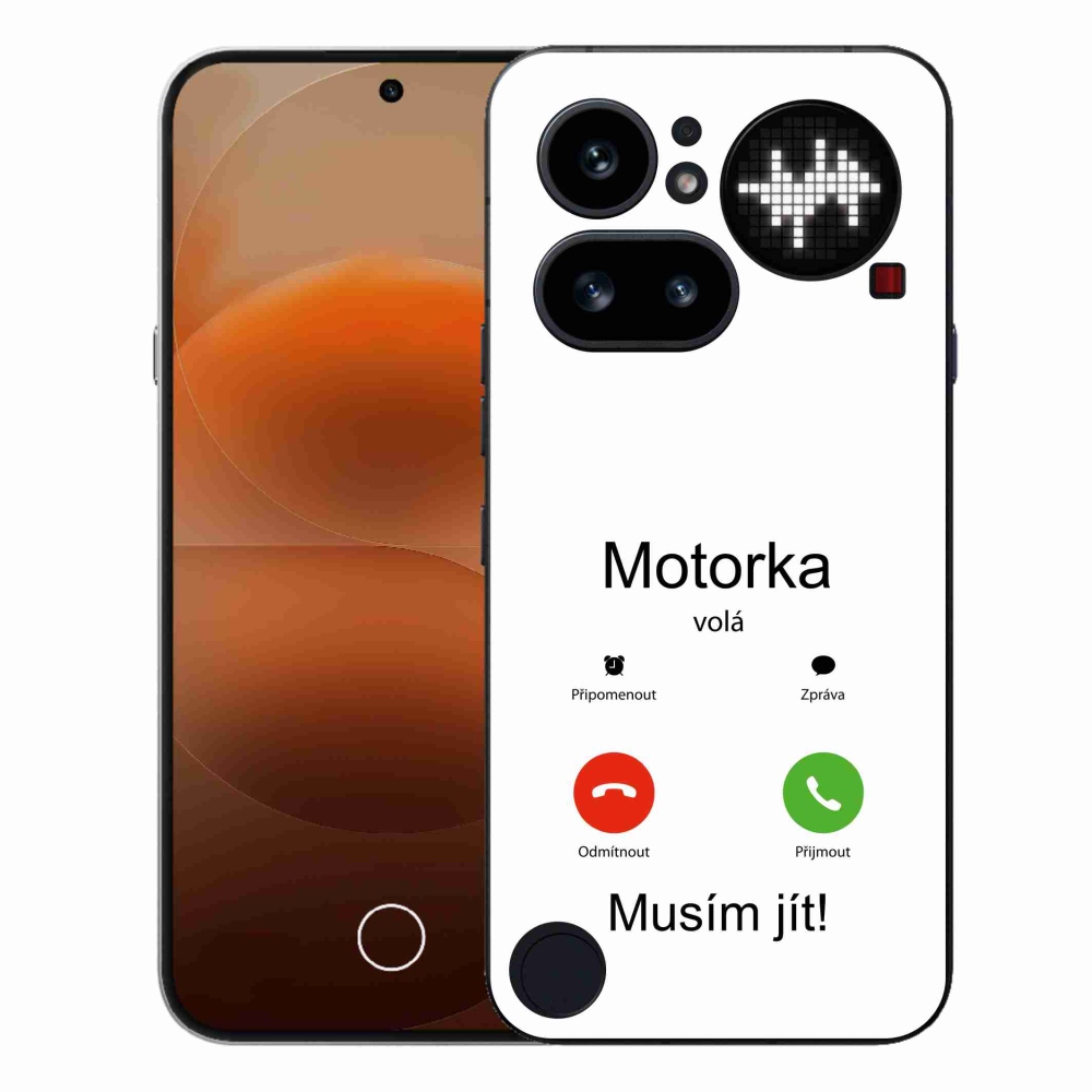 Gélový kryt mmCase na Nothing Phone (4a) - motorka volá biele pozadie