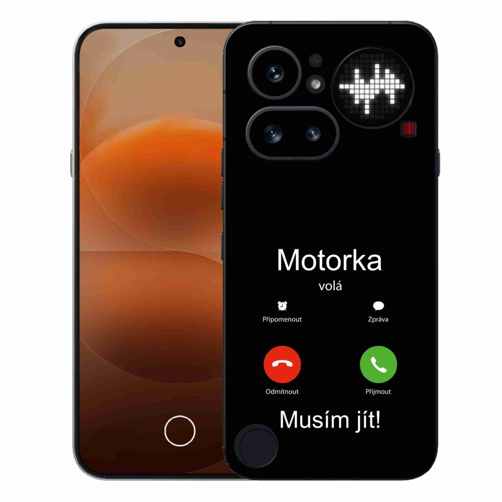Gélový kryt mmCase na Nothing Phone (4a) - motorka volá čierne pozadie