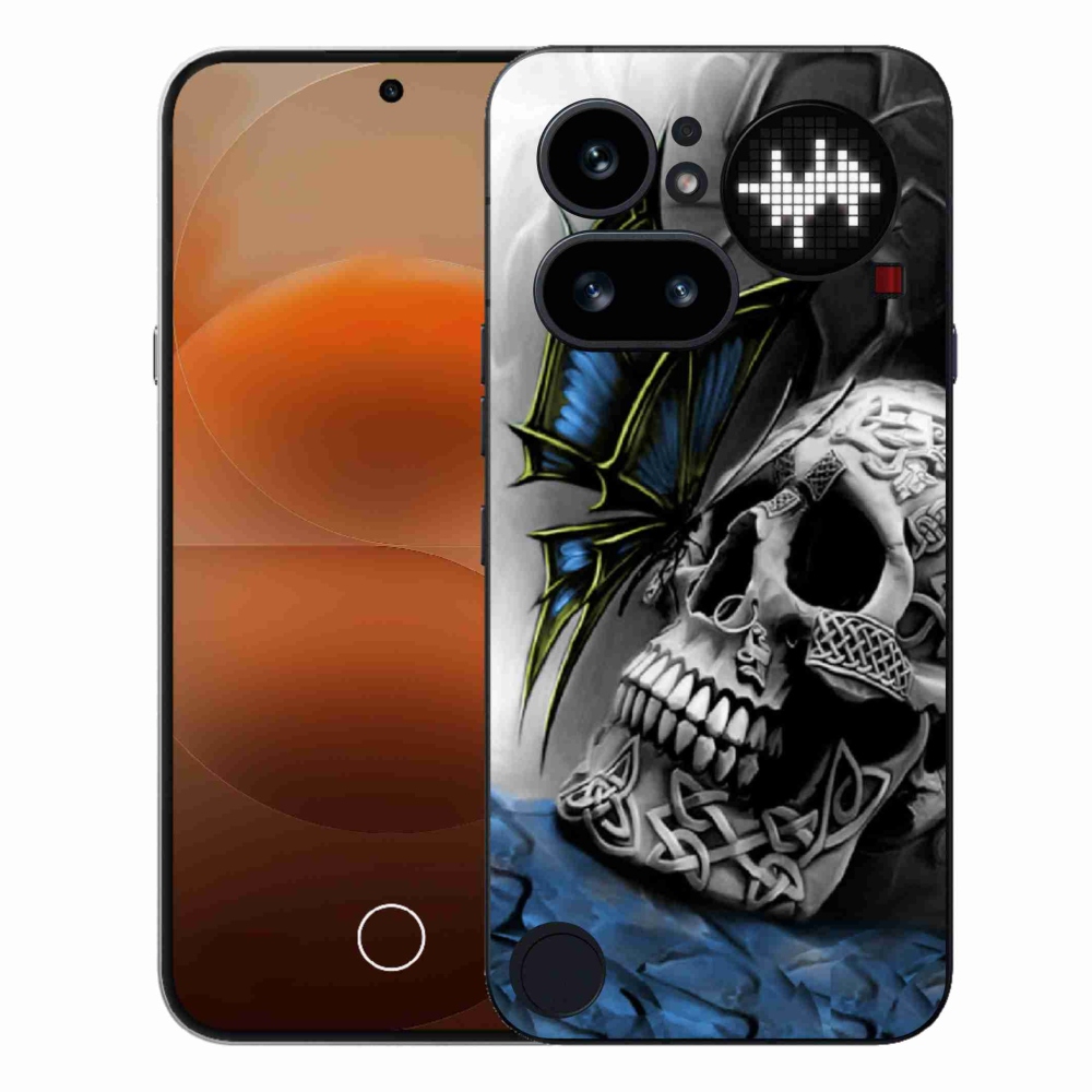 Gélový kryt mmCase na Nothing Phone (4a) - motýľ a lebka