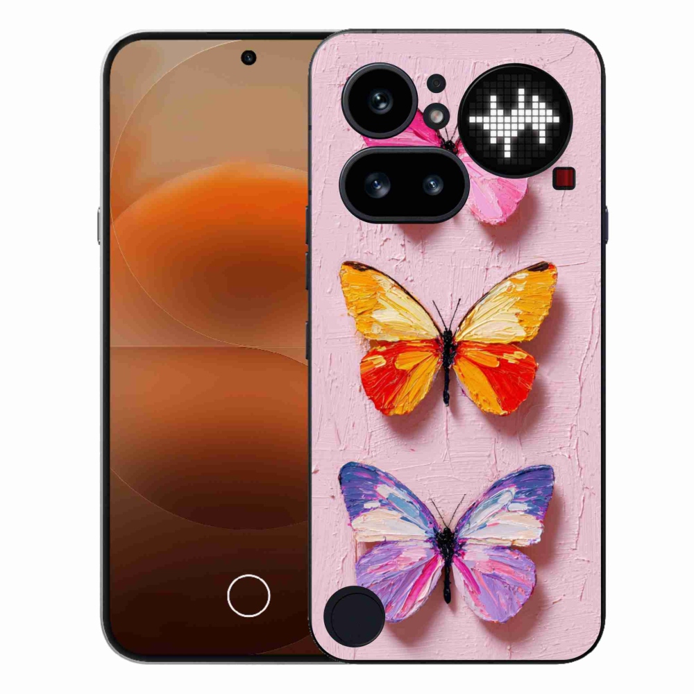 Gélový kryt mmCase na Nothing Phone (4a) - motýlia trojica
