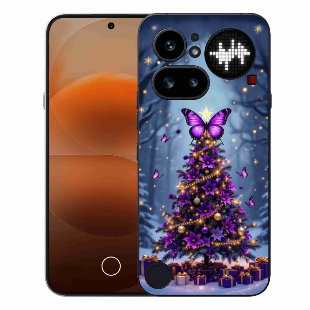 Gélový kryt mmCase na Nothing Phone (4a) - motýlí vianočný stromček