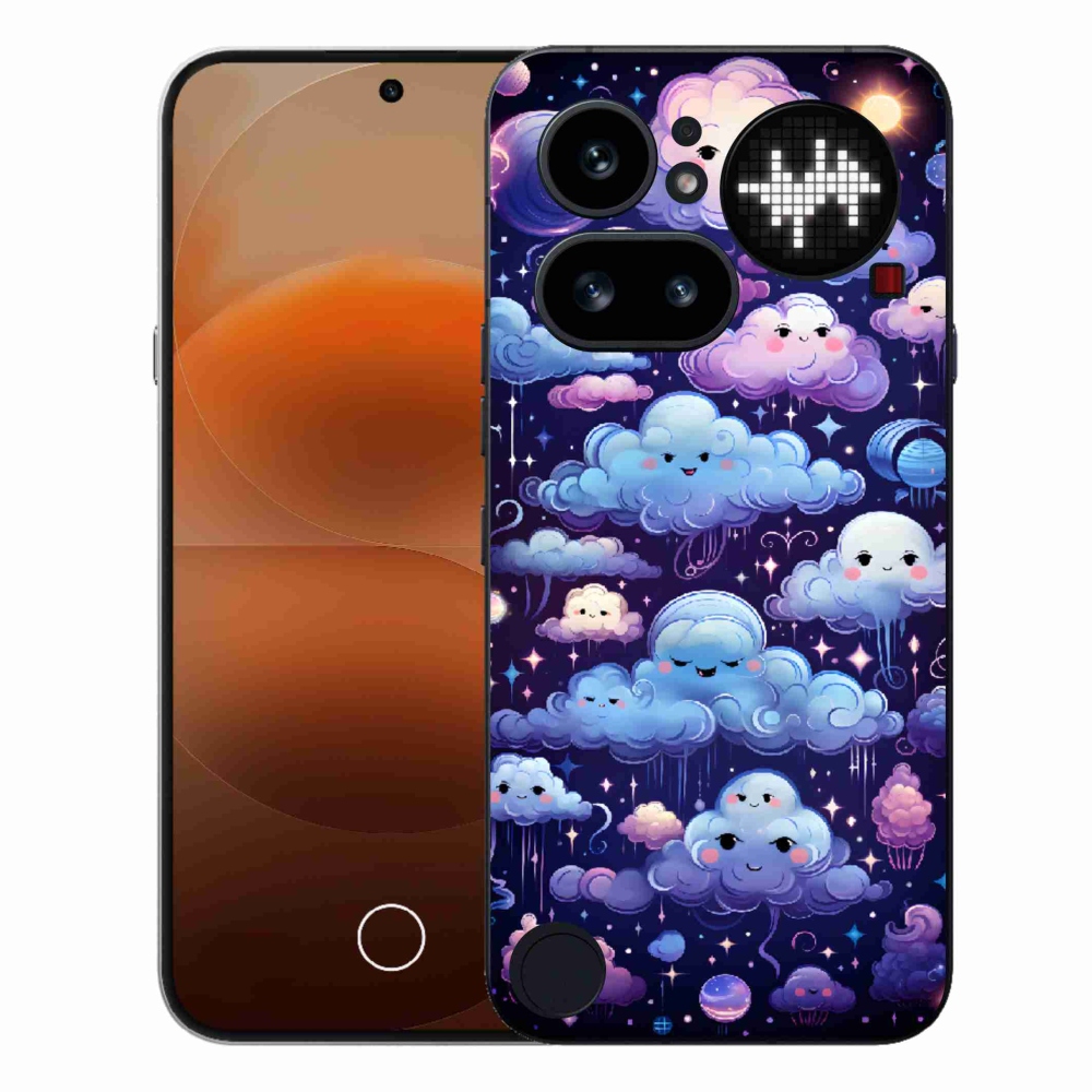 Gélový kryt mmCase na Nothing Phone (4a) - mráčiky