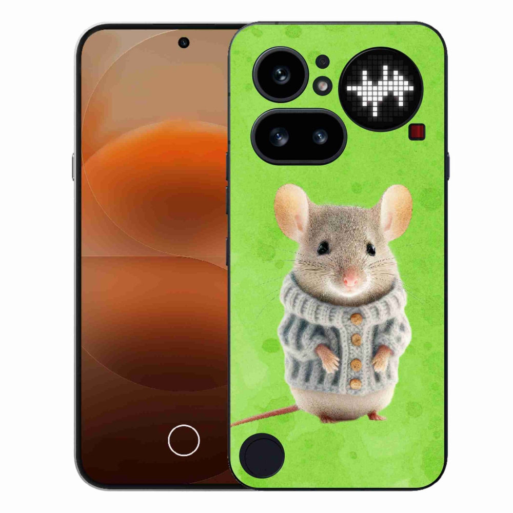 Gélový kryt mmCase na Nothing Phone (4a) - myška vo svetri