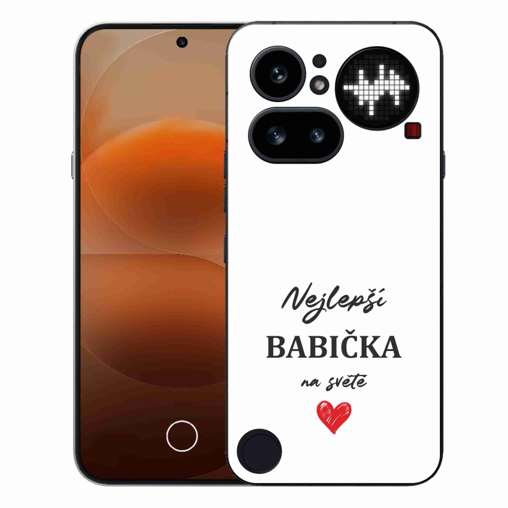 Gélový kryt mmCase na Nothing Phone (4a) - najlepšia babička 1 biele pozadie