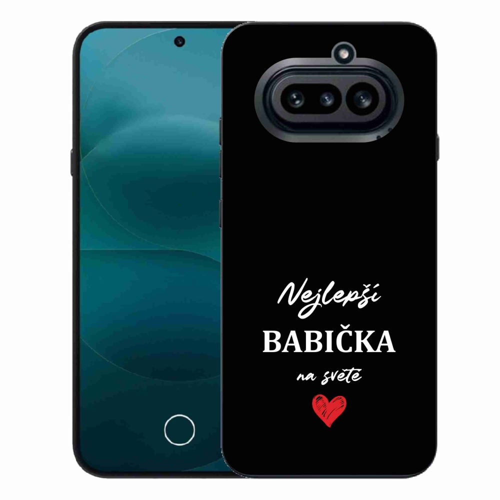 Gélový kryt mmCase na Nothing Phone (4a) - najlepšia babička 1 čierne pozadie