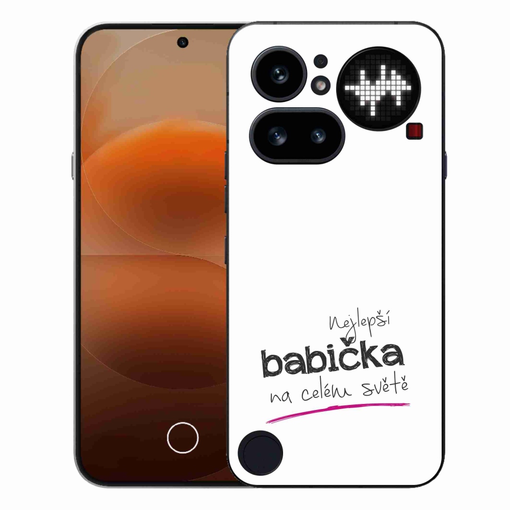 Gélový kryt mmCase na Nothing Phone (4a) - najlepšia babička 4 biele pozadie