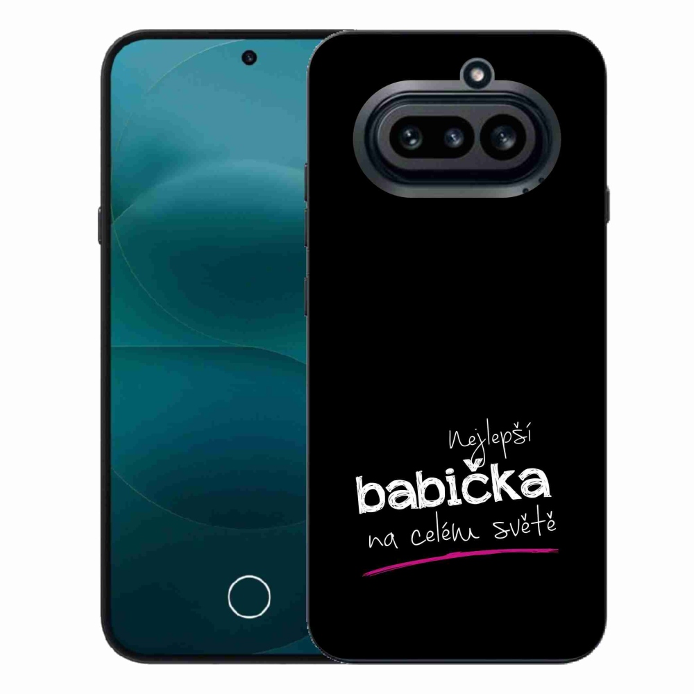 Gélový kryt mmCase na Nothing Phone (4a) - najlepšia babička 4 čierne pozadie
