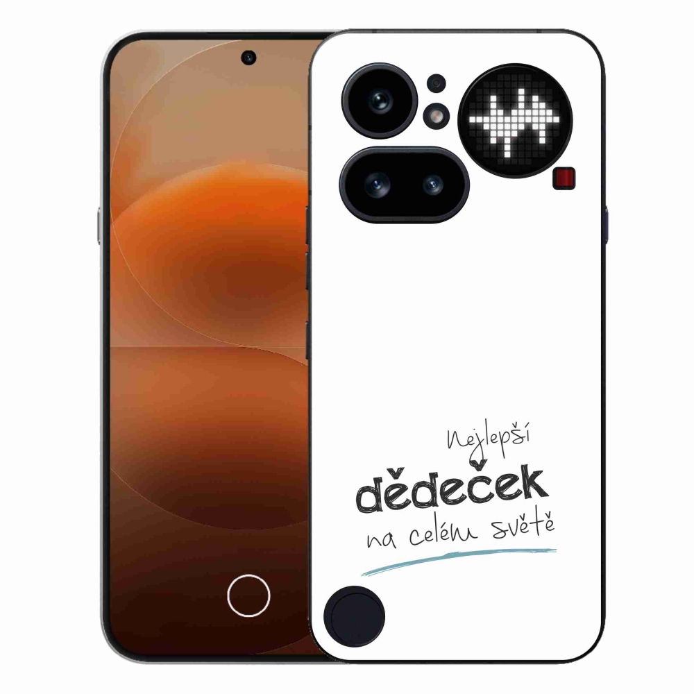 Gélový kryt mmCase na Nothing Phone (4a) - najlepší dedko 3 biele pozadie