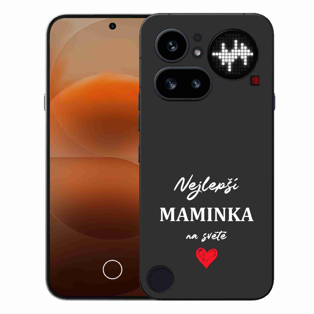 Gélový kryt mmCase na Nothing Phone (4a) - najlepšia mamička 1 čierne pozadie