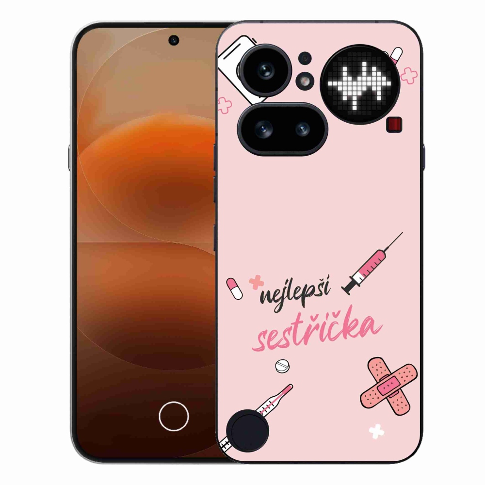 Gélový kryt mmCase na Nothing Phone (4a) - najlepšia sestrička ružové pozadie
