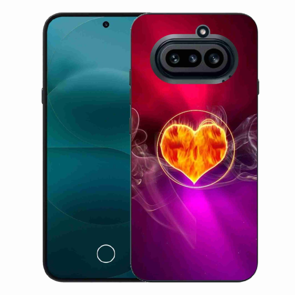 Gélový kryt mmCase na Nothing Phone (4a) - ohnivé srdce