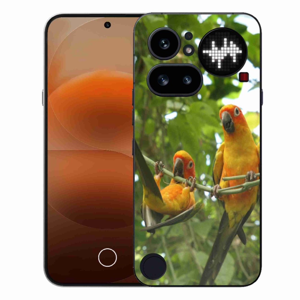 Gélový kryt mmCase na Nothing Phone (4a) - papagáje aratingy