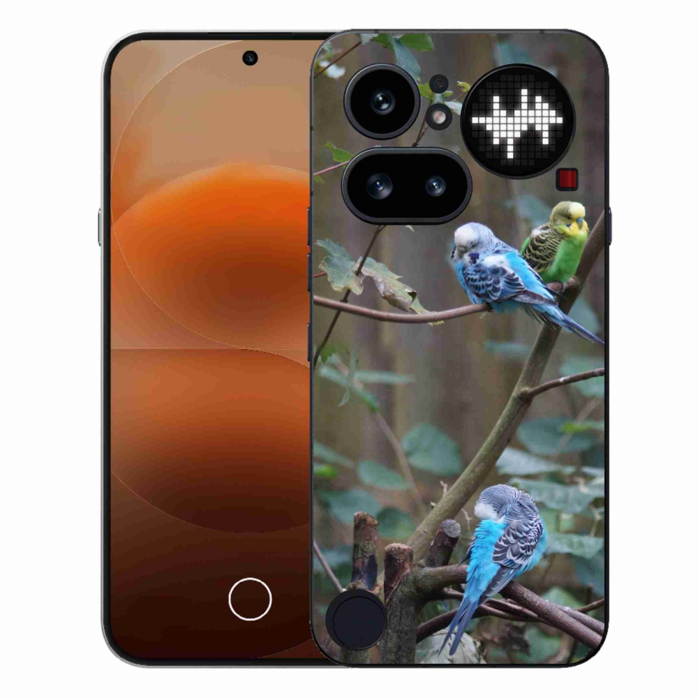 Gélový kryt mmCase na Nothing Phone (4a) - papagáje na vetve