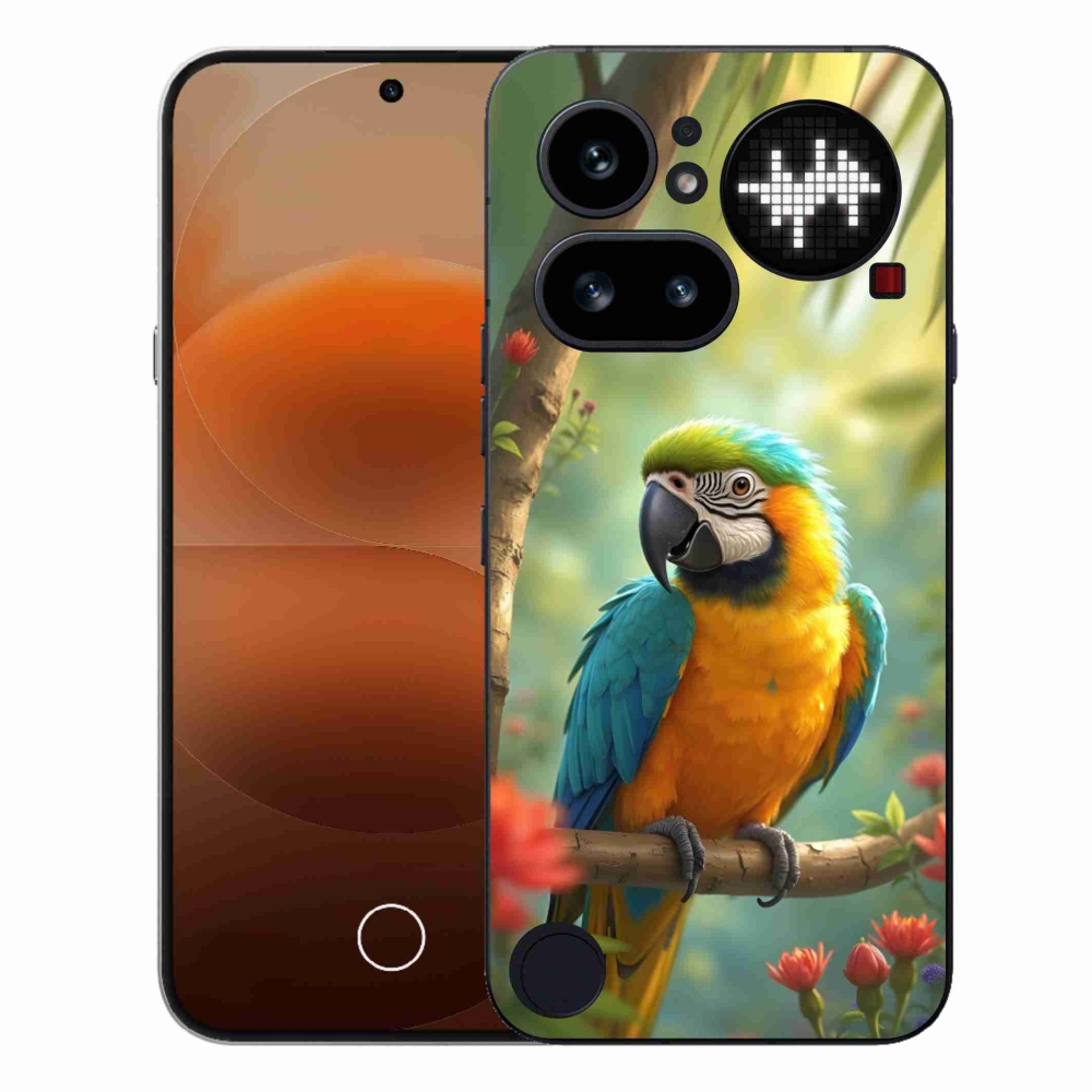 Gélový kryt mmCase na Nothing Phone (4a) - papagáj ara modrožltá