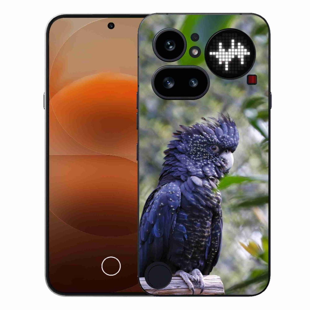Gélový kryt mmCase na Nothing Phone (4a) - papagáj kakadu čierny