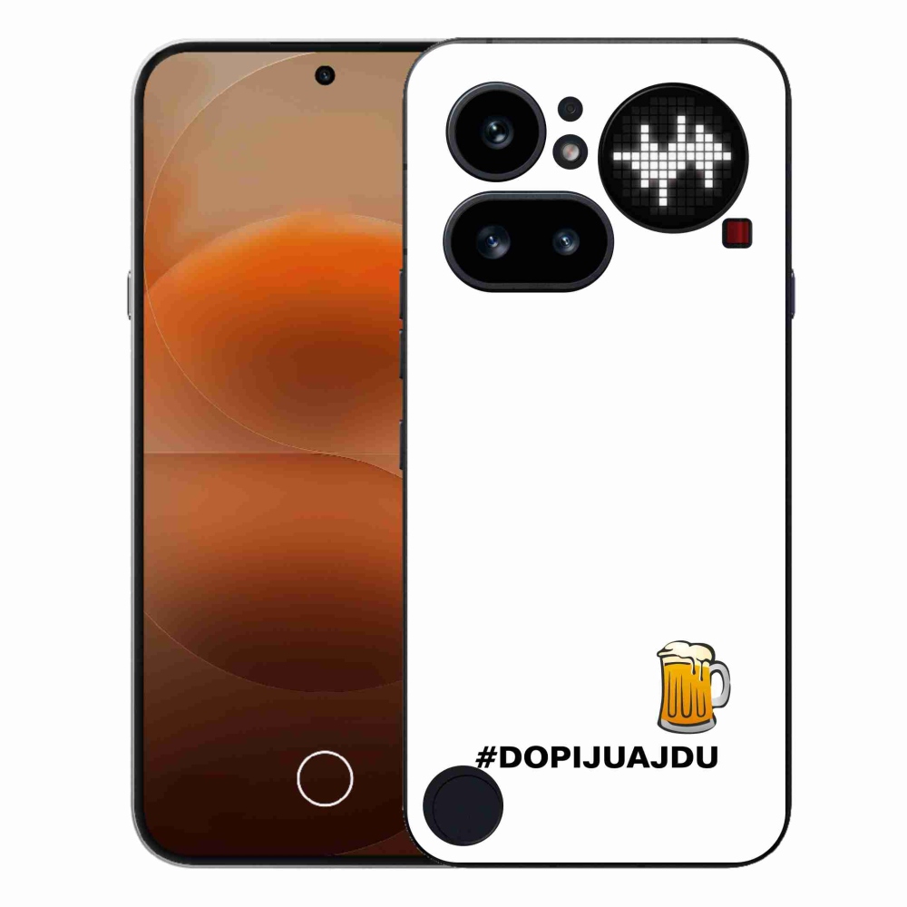 Gélový kryt mmCase na Nothing Phone (4a) - pivný motív 1 biele pozadie